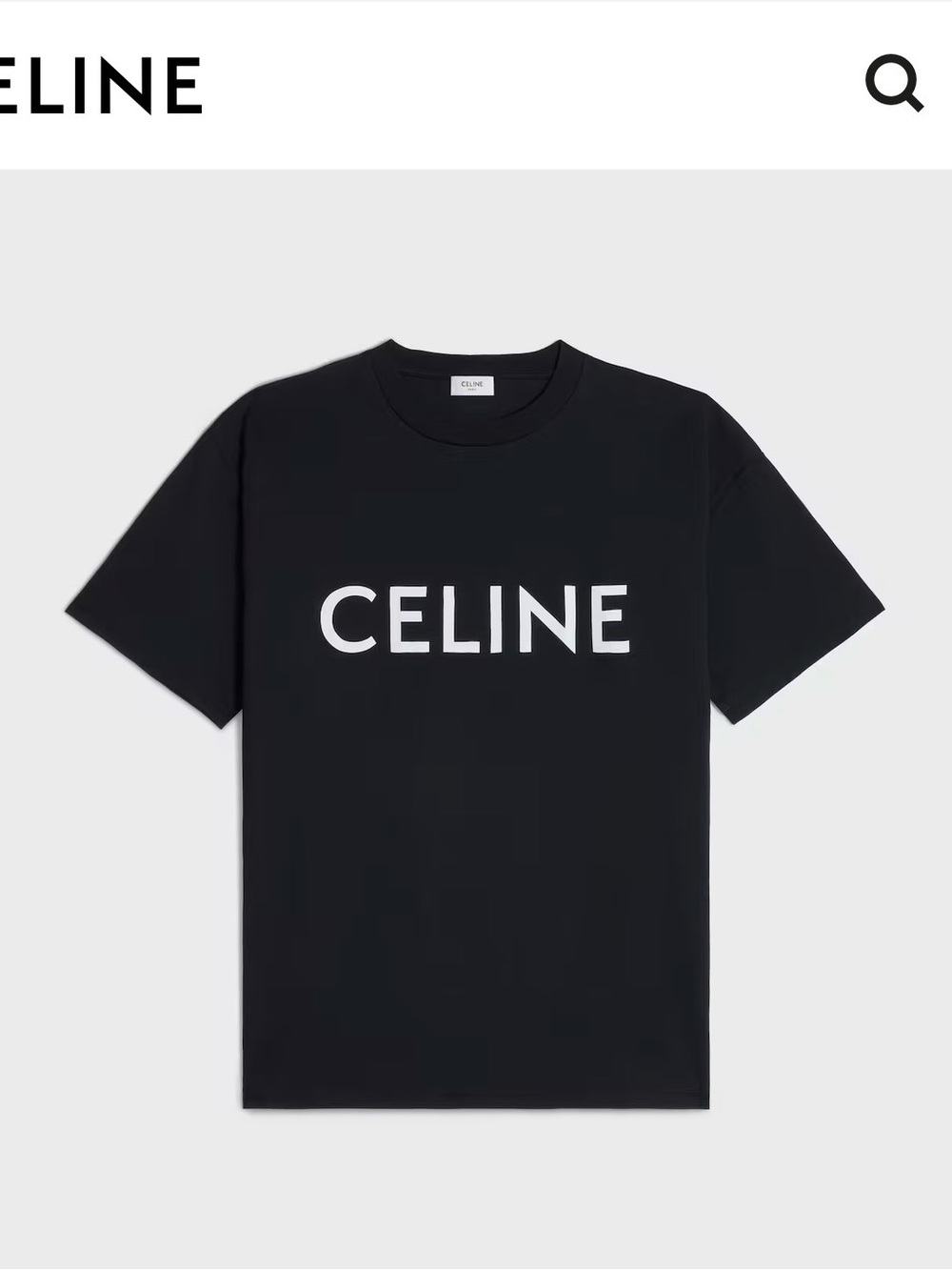 Celine Black T-Shirt with White Logo